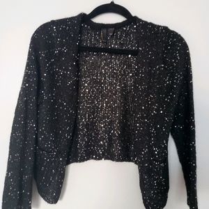 Striking black knit cardigan